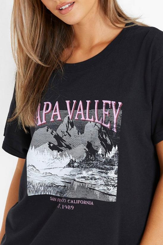 boohoo Napa Valley Print T Shirt Dress 4