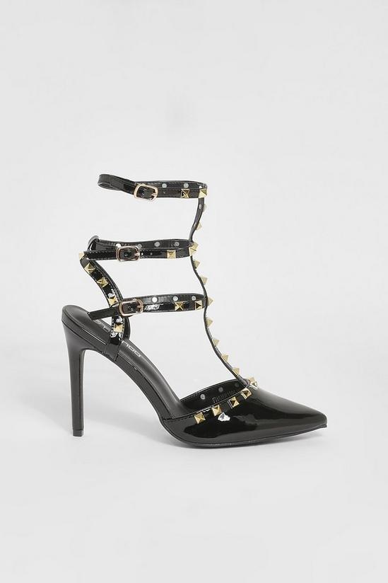 boohoo Patent Studded Detail Court Shoe 2