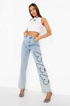 boohoo Butterfly Embroidered Detail Boyfriend Jeans thumbnail 3