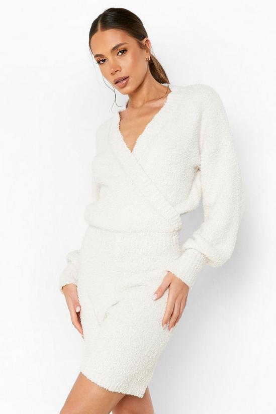boohoo Teddy Knitted Wrap Playsuit 1
