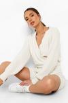 boohoo Teddy Knitted Wrap Playsuit thumbnail 4