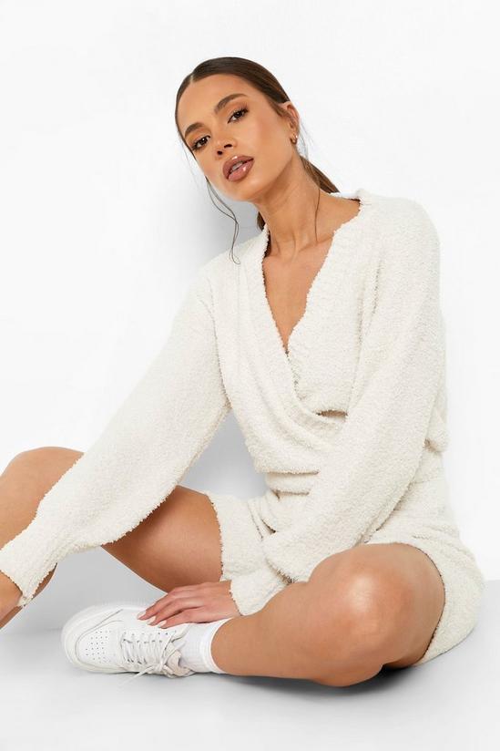 boohoo Teddy Knitted Wrap Playsuit 4