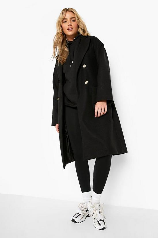 boohoo Double Breasted Belted Wool Look Coat 1