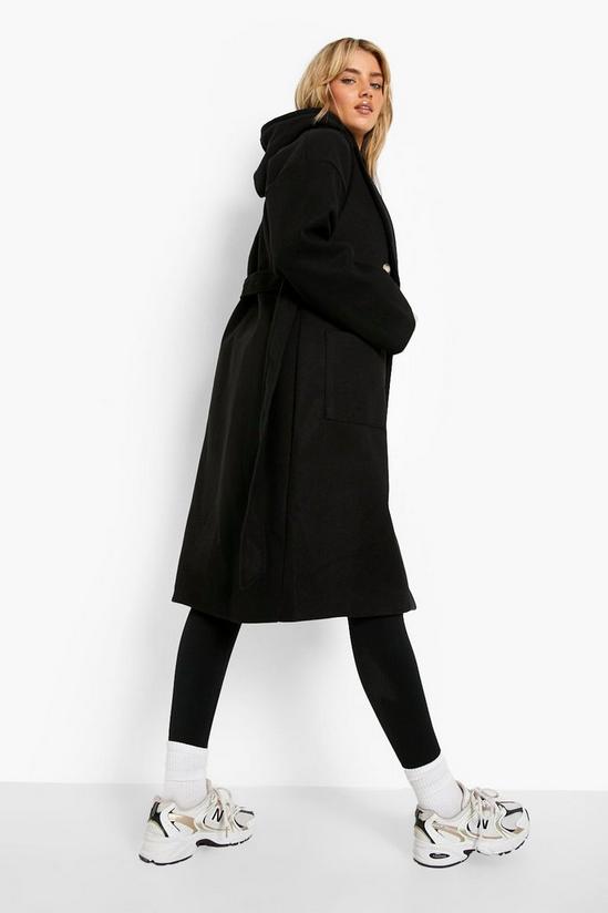 boohoo Double Breasted Belted Wool Look Coat 2