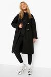 boohoo Double Breasted Belted Wool Look Coat thumbnail 3