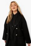 boohoo Double Breasted Belted Wool Look Coat thumbnail 4