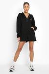 boohoo Embroidered Oversized Hooded Sweat Playsuit thumbnail 3