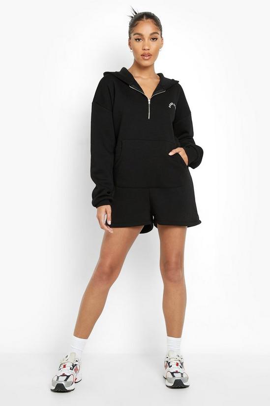 boohoo Embroidered Oversized Hooded Sweat Playsuit 3