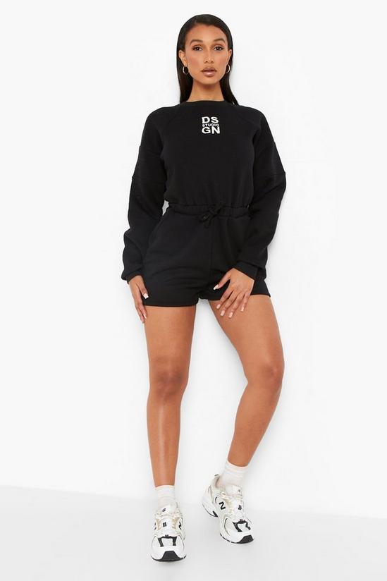 boohoo Oversized Embroidered Sweat Playsuit 3