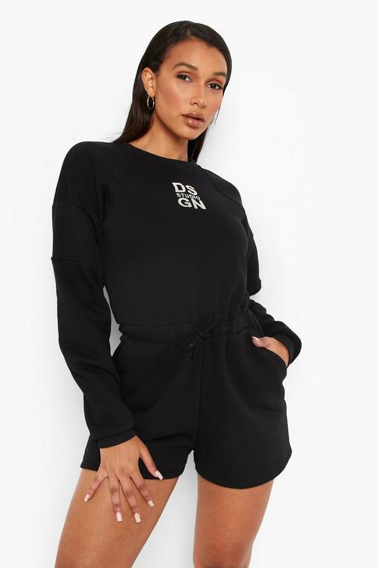 boohoo Oversized Embroidered Sweat Playsuit 4