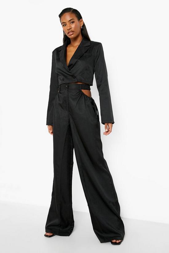 boohoo Cut Out Side Slouchy Wide Leg Trousers 1