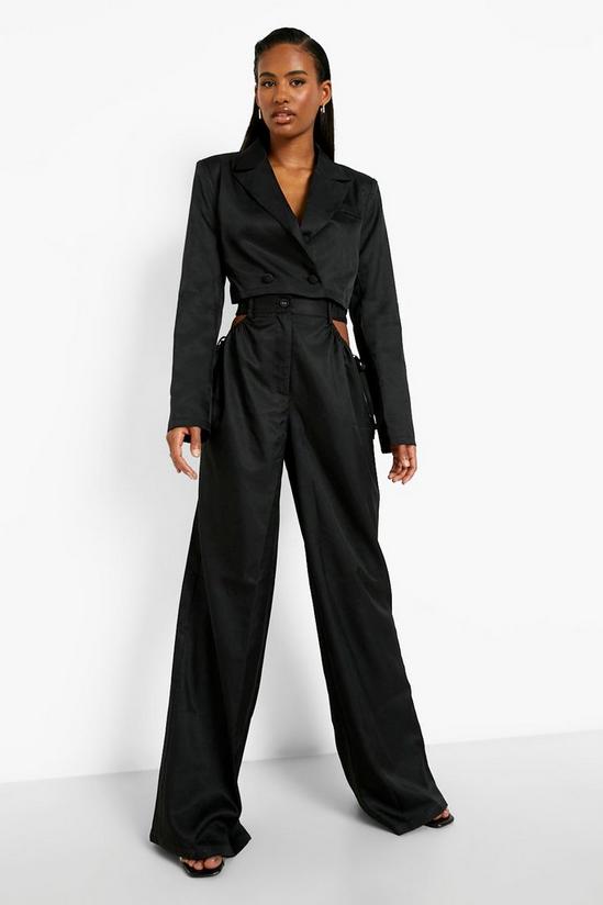 boohoo Cut Out Side Slouchy Wide Leg Trousers 3