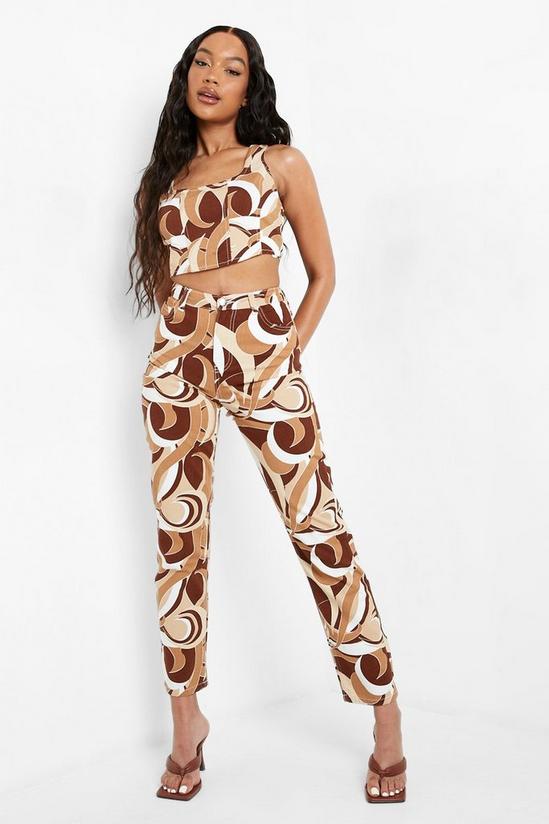 boohoo Abstract Printed Boyfriend Jeans 1
