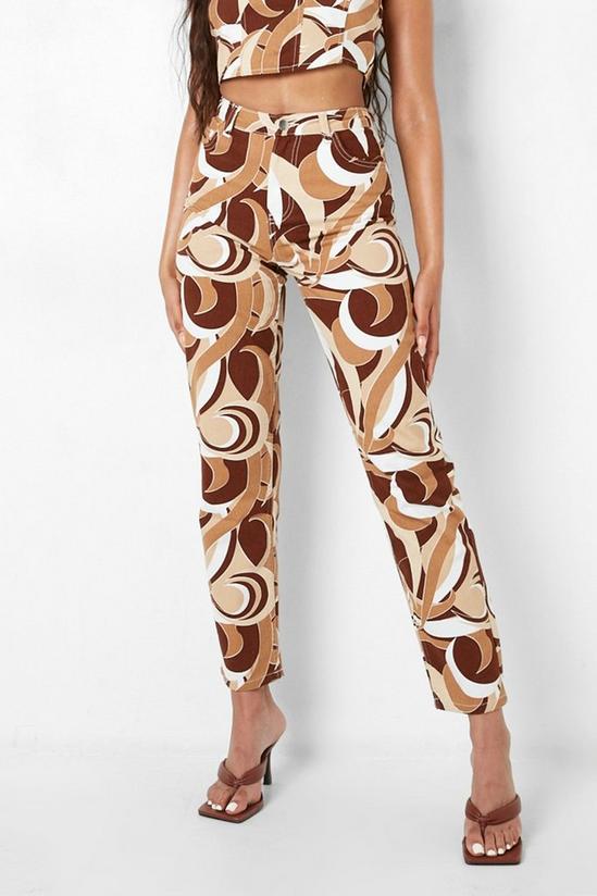 boohoo Abstract Printed Boyfriend Jeans 4