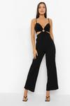 boohoo Cut Out Strappy Wide Leg Jumpsuit thumbnail 1