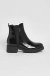 boohoo Wide Fit Patent Chelsea Boots thumbnail 2