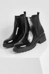 boohoo Wide Fit Patent Chelsea Boots thumbnail 3
