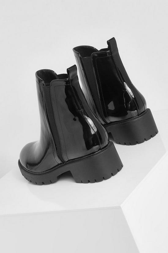 boohoo Wide Fit Patent Chelsea Boots 4