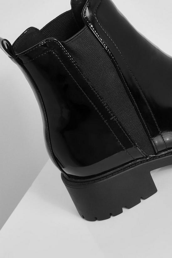 boohoo Wide Fit Patent Chelsea Boots 5