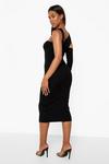 boohoo Premium Rib Cut Out Asymmetric Midaxi Dress thumbnail 2
