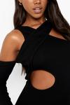 boohoo Premium Rib Cut Out Asymmetric Midaxi Dress thumbnail 4