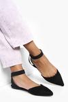 boohoo Wide Fit Elastic Strap Pointed Flats thumbnail 1
