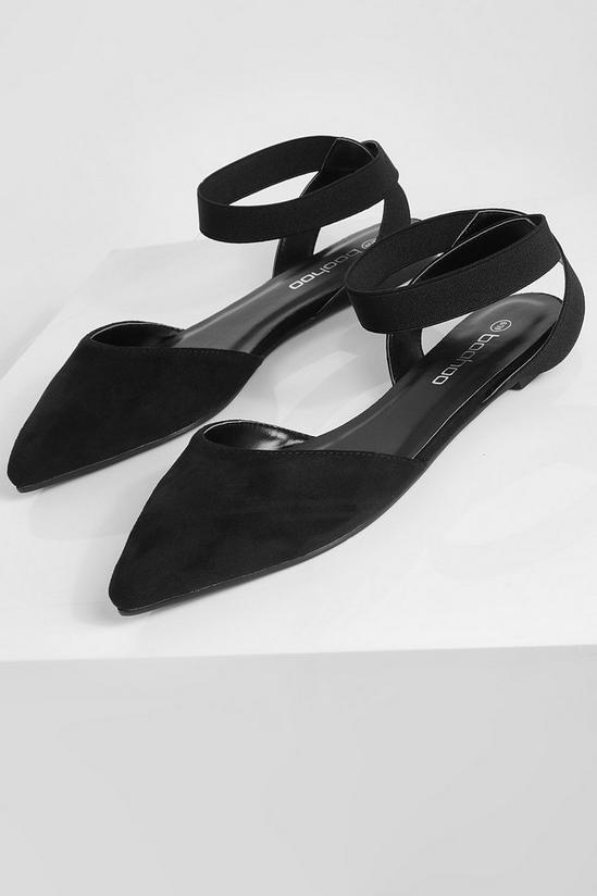 boohoo Wide Fit Elastic Strap Pointed Flats 2