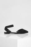 boohoo Wide Fit Elastic Strap Pointed Flats thumbnail 3