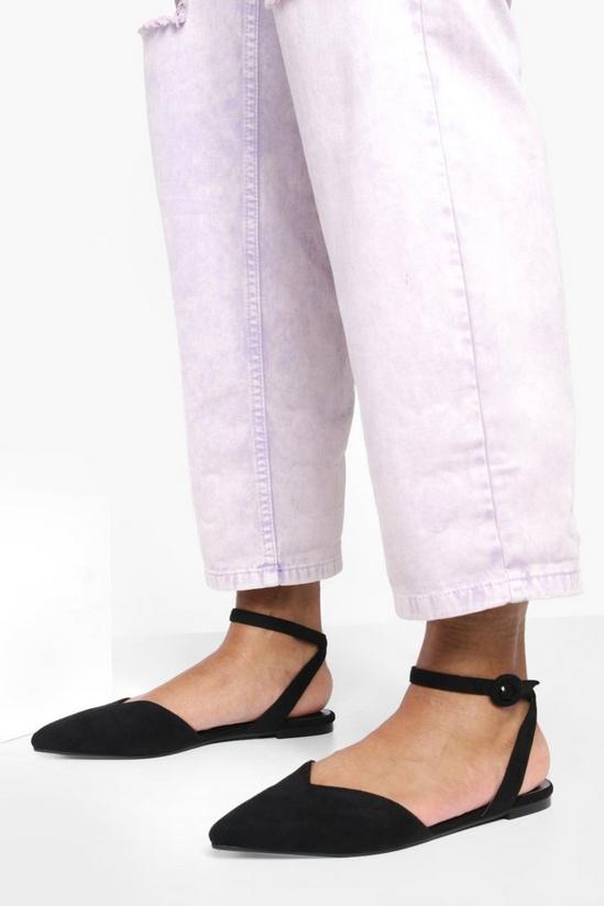 boohoo Ankle Strap Detail Pointed Toe Flats 1
