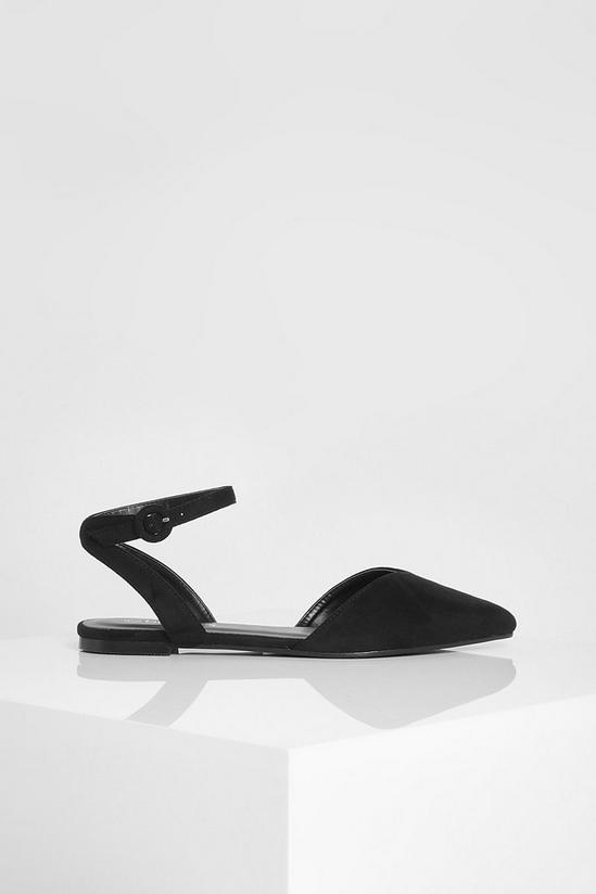boohoo Ankle Strap Detail Pointed Toe Flats 3