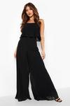boohoo Pleated Wide Leg Double Layer Jumpsuit thumbnail 1