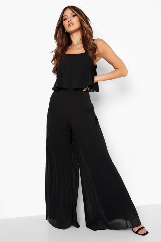boohoo Pleated Wide Leg Double Layer Jumpsuit 3