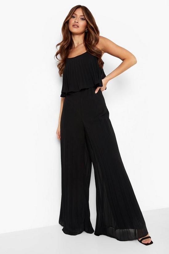 boohoo Pleated Wide Leg Double Layer Jumpsuit 4