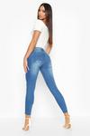 boohoo Mid Rise Distressed Knee And Ankle Skinny Jeans thumbnail 2