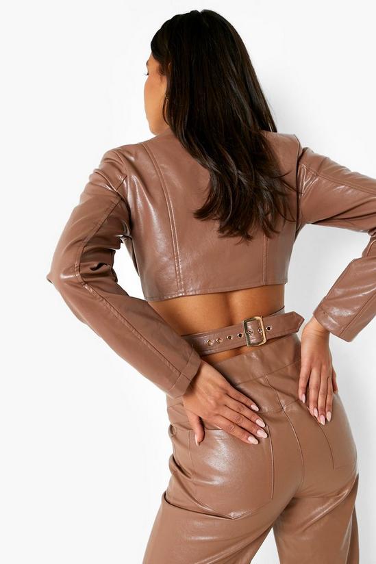 boohoo Leather Look Wrap Detail Top 2