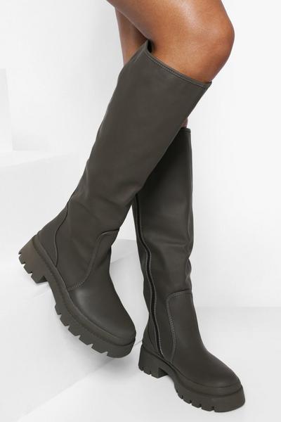 Rubber Knee High Boots
