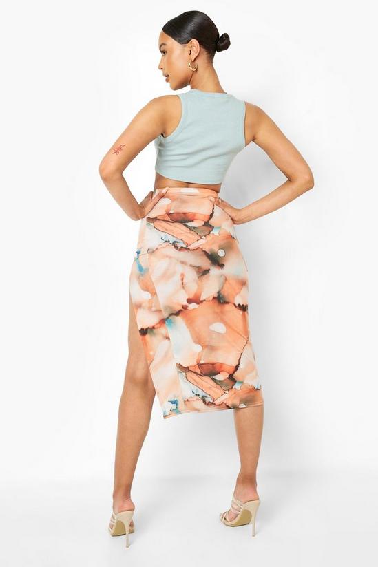 boohoo Marble Print High Split Jersey Midaxi Skirt 2