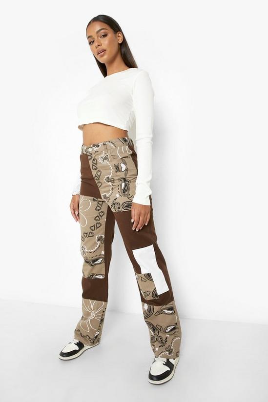 boohoo Bandanna Patchwork Reconstructed Jeans 1