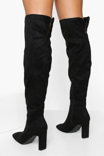 Square Toe Thigh High Boots