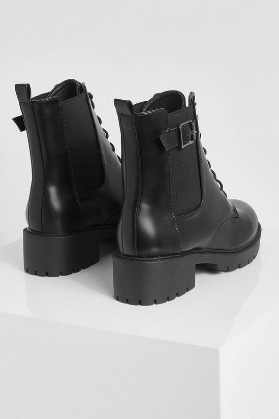 boohoo Buckle Detail Lace Up Hiker Boots 4
