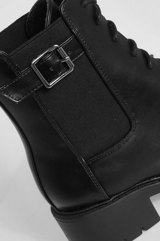 boohoo Buckle Detail Lace Up Hiker Boots 5