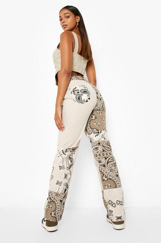boohoo Bandanna Patchwork Reconstructed Jeans 2