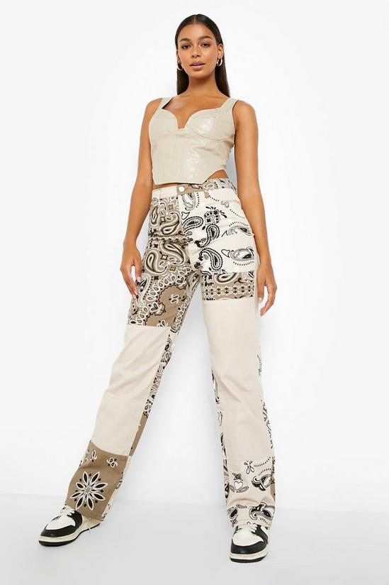 boohoo Bandanna Patchwork Reconstructed Jeans 3