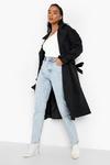 boohoo Tie Cuff Double Breasted Trench Coat thumbnail 1