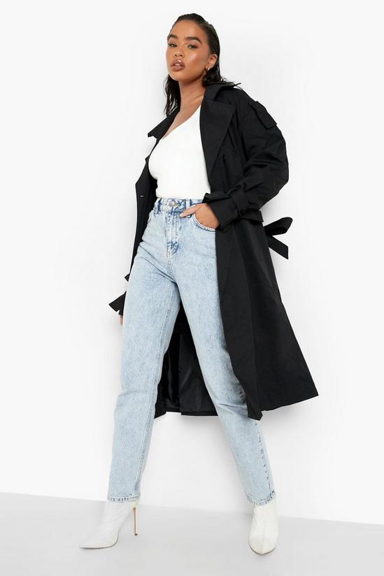 boohoo Tie Cuff Double Breasted Trench Coat 1