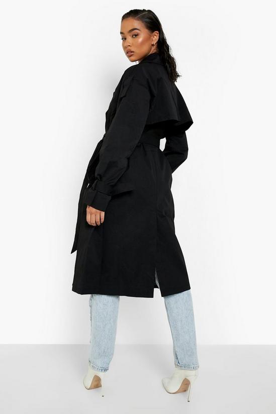 boohoo Tie Cuff Double Breasted Trench Coat 2