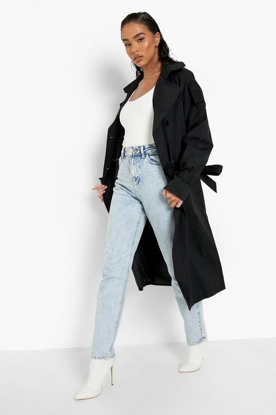 boohoo Tie Cuff Double Breasted Trench Coat 3