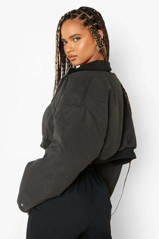boohoo Cropped Padded Funnel Neck Bomber 2