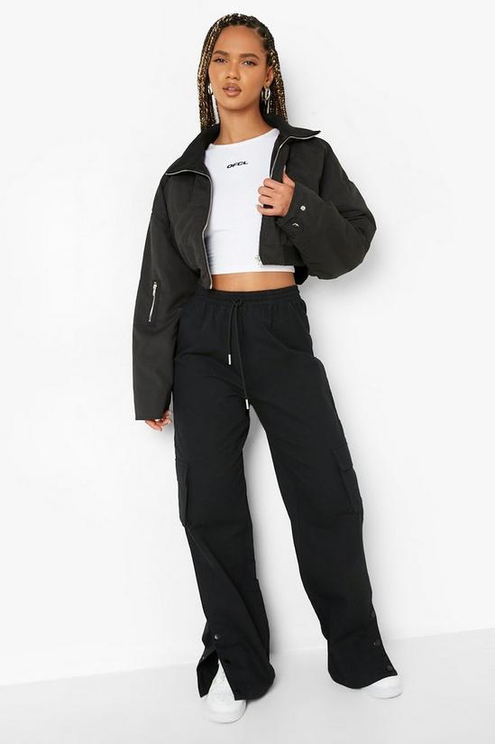 boohoo Cropped Padded Funnel Neck Bomber 3