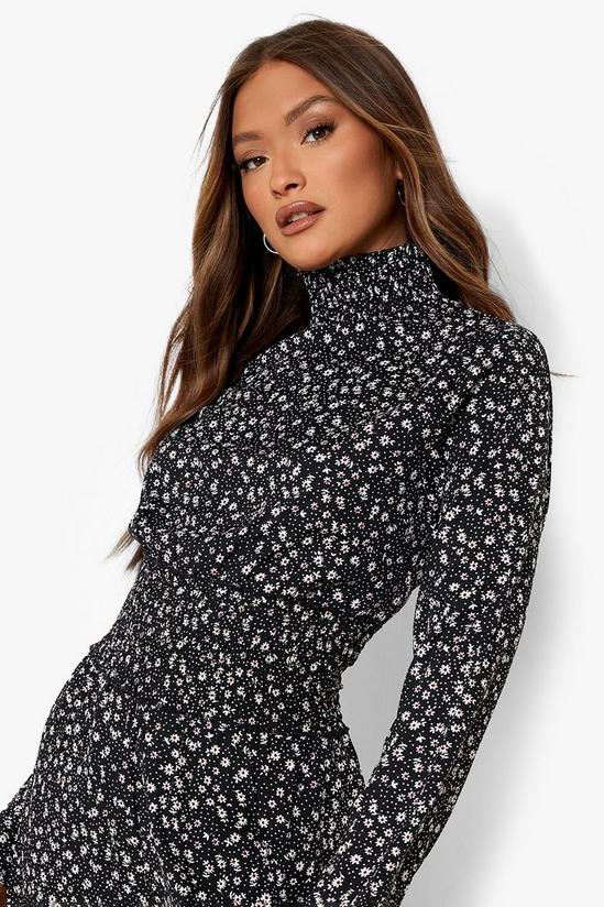 boohoo Floral High Neck Shirred Playsuit 4